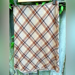 Express Midi Skirt in Chocolate & Caramel Plaid